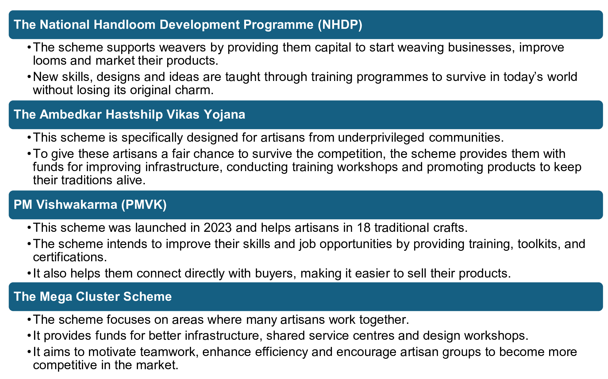 Government initiatives to support artisans